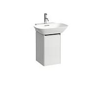 LAUFEN BASE pour H4030241102611 INO H4030241102611 31,5x51,5cm, porte, charnière à droite, poignée aluminium noir, blanc brillant