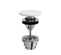 Robinet de vidange H8981927570001 avec tirette, avec Céramique saphir match0, blanc mat