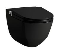 LAUFEN Cabine de douche Cleanet Riva, encastrée, murale, commande à distance, siège WC avec couvercle, H8206910200001, Couleur: Noir brillant