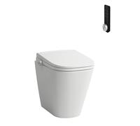 LAUFEN Cleanet Meda WC sur pied, avec WC douche à poser, Silent Flush, sans rebord, à fond creux, 370x540mm, H605110000S002