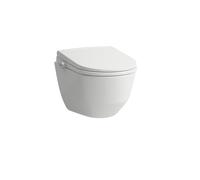 LAUFEN Cleanet Pro Lite : WC douche mural, sans rebord de chasse, chasse d'eau à déversement profond, siège et couvercle à fermeture douce, 370 x 530 x 425 mm, H613890000S002