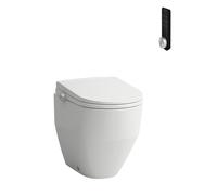 LAUFEN Cleanet Pro WC sur pied, WC douche à poser avec télécommande, sans rebord, à fond creux, 370x530mm, H603890000S002
