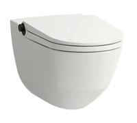 Laufen Cleanet Riva - Bidet électronique avec céramique, suspendu, Rimless, abattant SoftClose, blanc mat / noir mat H8206917650001