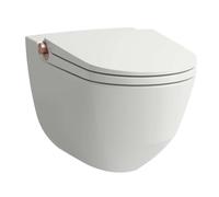 Laufen Cleanet Riva - Bidet électronique avec céramique, suspendu, Rimless, abattant SoftClose, blanc mat / or rose poli H8206917640001