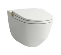 Laufen Cleanet Riva - Bidet électronique avec céramique, suspendu, Rimless, abattant SoftClose, blanc mat / or poli H8206917620001