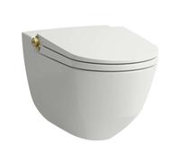 Laufen Cleanet Riva - Bidet électronique avec céramique, suspendu, Rimless, abattant SoftClose, LCC, blanc / or mat H8206914020001