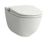 Laufen Cleanet Riva - Bidet électronique avec céramique, suspendu, Rimless, abattant SoftClose, LCC, blanc / or rose poli H8206914030001