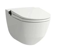 Laufen Cleanet Riva - Bidet électronique avec céramique, suspendu, Rimless, abattant SoftClose, LCC, blanc / noir mat H8206914040001