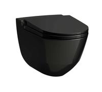 Laufen Cleanet Riva - Bidet électronique avec céramique, suspendu, Rimless, abattant SoftClose, noir brillant / noir mat H8206910600001