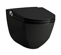 LAUFEN Cleanet Riva douche WC H8206910200001 avec siège, sans rebord, noir brillant