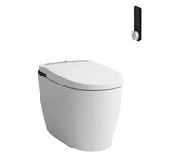 LAUFEN Cleanet WC douche sur pied, sans rebord, chasse d'eau à déversement profond, double débit (préliminaire/complet), réservoir intégré, 410 x 600 x 485 mm, H8231604000001