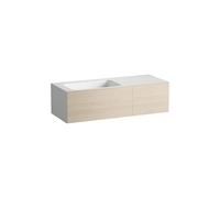 LAUFEN FOLIO Plan de toilette, rectangulaire, 2 tiroirs, 1 trou pour robinetterie, sans trop-plein, 1254x500x350mm, H580FO75241111, Couleur: Chêne brossé, décor bois