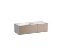 LAUFEN FOLIO Plan de toilette, rectangulaire, 2 tiroirs, 1 trou pour robinetterie, sans trop-plein, 1254x500x350mm, H580FO75221111, Couleur: Gris lune, laque satinée