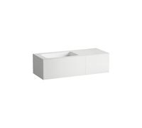LAUFEN FOLIO Plan de toilette, rectangulaire, 2 tiroirs, 1 trou pour robinetterie, sans trop-plein, 1254x500x350mm, H580FO75251111, Couleur: Blanc, laque satinée