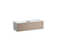 LAUFEN FOLIO plan de toilette, rectangulaire, 2 tiroirs, sans trou pour robinetterie, sans trop-plein, 1254x450x350mm, H580FO75221121, Couleur: Gris lune, laque satinée