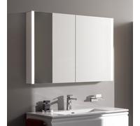 LAUFEN Châssis 25 armoire de toilette, éclairage vertical, arrêt extérieur, 750x150x1000, H4086039001451, Exécution: verre blanc / arrière laqué