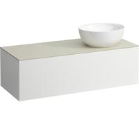 LAUFEN Il Bagno Alessi Élément à tiroirs, plateau en pierre Calce Avorio, découpe à droite, 120x50x37cm, pour vasque de toilette H81897 5, H4313130979901