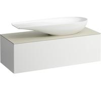 LAUFEN Il Bagno Alessi Élément à tiroirs, plateau en pierre Calce Avorio, découpe à droite, 120x50x37cm, pour vasque de toilette H81897 4, H4313230979991