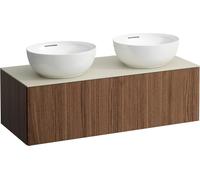 LAUFEN Il Bagno Alessi Élément à tiroirs, plateau en pierre Calce Avorio, découpe à droite/à gauche, 120x50x37cm, 1 tiroir, H4313140976301