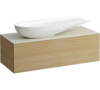 LAUFEN Il Bagno Alessi Élément à tiroirs, plateau en pierre Calce Avorio, découpe à gauche, 120x50x37cm, pour vasque de toilette H81897 4, H4313220972501