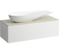 LAUFEN Il Bagno Alessi Élément à tiroirs, plateau en pierre Calce Avorio, découpe à gauche, 120x50x37cm, pour vasque de toilette H81897 4, H4313220972601