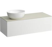 LAUFEN Il Bagno Alessi Élément à tiroirs, plateau en pierre Calce Avorio, découpe à gauche, 120x50x37cm, pour vasque de toilette H81897 5, H4313120979991