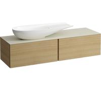 LAUFEN Il Bagno Alessi Élément à tiroirs, plateau en pierre Calce Avorio, découpe à gauche, 160x50x37cm, pour vasque de toilette H81897 4, H4313420972501