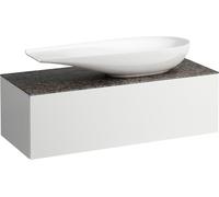 LAUFEN Il Bagno Alessi Élément à tiroirs, plateau en pierre Marrone Naturale, découpe à droite, 120x50x37cm, pour vasque de toilette H81897 4, H4323230979991