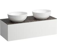 LAUFEN Il Bagno Alessi Élément à tiroirs, plateau en pierre Marrone Naturale, découpe à droite/à gauche, 120x50x37cm, 1 tiroir, H4323140979901