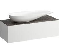 LAUFEN Il Bagno Alessi Élément à tiroirs, plateau en pierre Marrone Naturale, découpe à gauche, 120x50x37cm, pour vasque de toilette H81897 4, H4323220979991