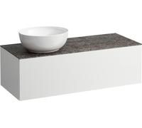 LAUFEN Il Bagno Alessi Élément à tiroirs, plateau en pierre Marrone Naturale, découpe à gauche, 120x50x37cm, pour vasque de toilette H81897 5, H4323120979901