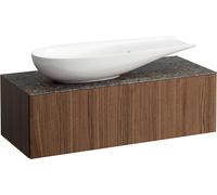 LAUFEN Il Bagno Alessi Élément à tiroirs, plateau en pierre Marrone Naturale, découpe à gauche, 120x50x37cm, pour vasque de toilette H81897 4, H4323220976301