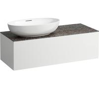 LAUFEN Il Bagno Alessi Élément à tiroirs, plateau en pierre Marrone Naturale, découpe à gauche, 120x50x37cm, pour vasque de toilette H81897 5, H4323120972601