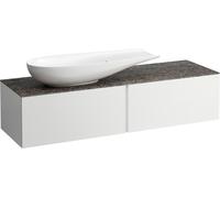 LAUFEN Il Bagno Alessi Élément à tiroirs, plateau en pierre Marrone Naturale, découpe à gauche, 160x50x37cm, pour vasque de toilette H81897 4, H4323420979991
