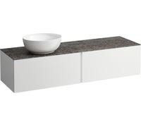 LAUFEN Il Bagno Alessi Élément à tiroirs, plateau en pierre Marrone Naturale, découpe à gauche, 160x50x37cm, pour vasque de toilette H81897 5, H4323520979991