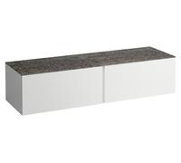 LAUFEN Il Bagno Alessi Élément à tiroirs, plateau en pierre Marrone Naturale, sans découpe, 160x50x37cm, 2 tiroirs, H4323300979901