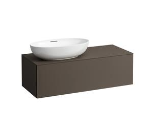 LAUFEN Il Bagno Alessi Elément de tiroir, découpe à gauche, 120x50x37cm, pour bac de WT H81897 5, H4303120974291, Couleur: brun foncé
