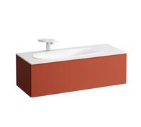 LAUFEN Il Bagno Alessi Meuble sous-lavabo, découpe du siphon à gauche, 1195x490x365mm, 1 tiroir, H4304410972691, Couleur: Terre cuite