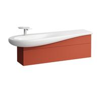 LAUFEN Il Bagno Alessi Meuble sous-lavabo, découpe du siphon à gauche, 1350x320x440mm, 1 tiroir, H4304510972691, Couleur: Terre cuite
