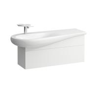 LAUFEN Il Bagno Alessi Meuble sous-lavabo, découpe du siphon à gauche, 995x320x440mm, 1 tiroir, H4304210972601, Couleur: Blanc mat