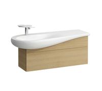 LAUFEN Il Bagno Alessi Meuble sous-lavabo, découpe du siphon à gauche, 995x320x440mm, 1 tiroir, H4304210972501, Couleur: Chêne clair