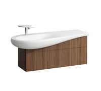 LAUFEN Il Bagno Alessi Meuble sous-lavabo, découpe du siphon à gauche, 995x320x440mm, 1 tiroir, H4304210976301, Couleur: Noce Canaletto