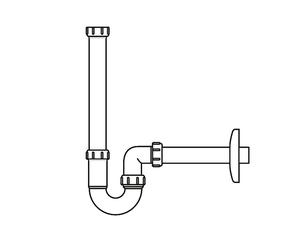 LAUFEN Il Bagno Alessi One Siphon, DN32, avec tube découlement allongé, blanc, H8940670000001