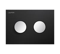 LAUFEN INEO Plaque de déclenchement Groove, pour élément de WC, commande à deux quantités, H9001171230001, Couleur: Noir mat avec touches chromées
