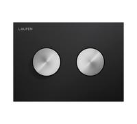 LAUFEN INEO Plaque de déclenchement Groove, pour élément de WC, commande à deux quantités, H9001171240001, Couleur: Noir mat avec boutons en acier inoxydable brossé