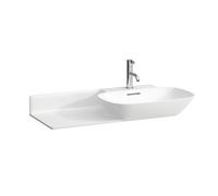 LAUFEN INO lavabo, 1 trou pour robinet, avec trop-plein, tablette céramique à gauche, 900x450mm, H8133014001041, Couleur: Blanc avec LCC