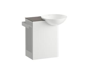LAUFEN INSERT Plan de toilette, rectangulaire, tablette à gauche, 1 trou pour robinet, sans trop-plein, 485x317x470mm, H585IN37111111, Couleur: Marron anthracite
