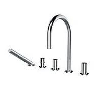 LAUFEN Kartell bain 5 trous H3223350042821 chromé , avec douche à main, sans plaque de recouvrement