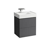 LAUFEN Kartell H4075580336421 58x60x45cm, 2 tiroirs, gris ardoise