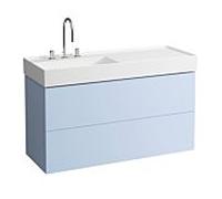 LAUFEN Kartell H4076480336451 118x60x45cm, 2 tiroirs, gris-bleu